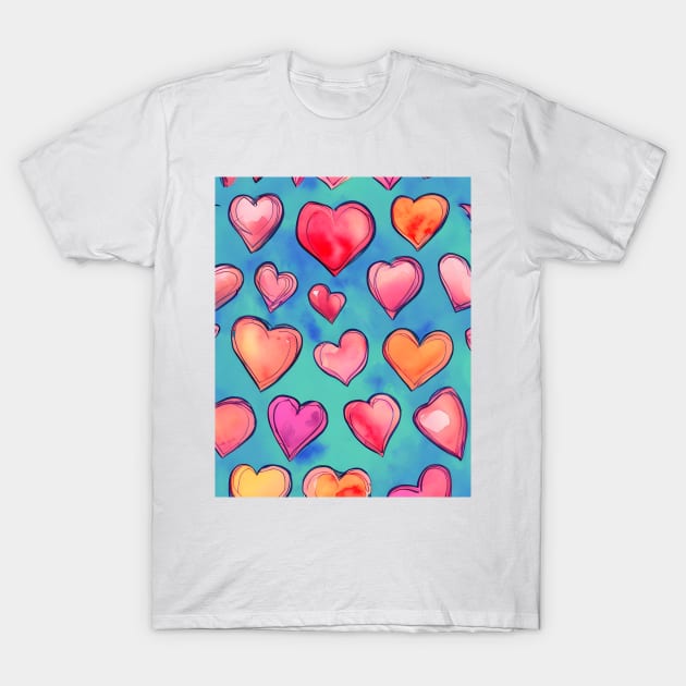 Hearts and Love T-Shirt by Bizaire